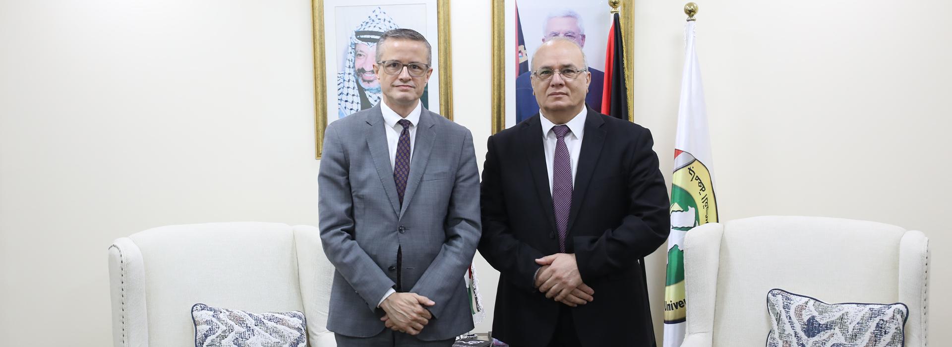 Al-Quds Open University Receives ILO Representative Mr. Daniel Cork to Discuss Joint Cooperation
